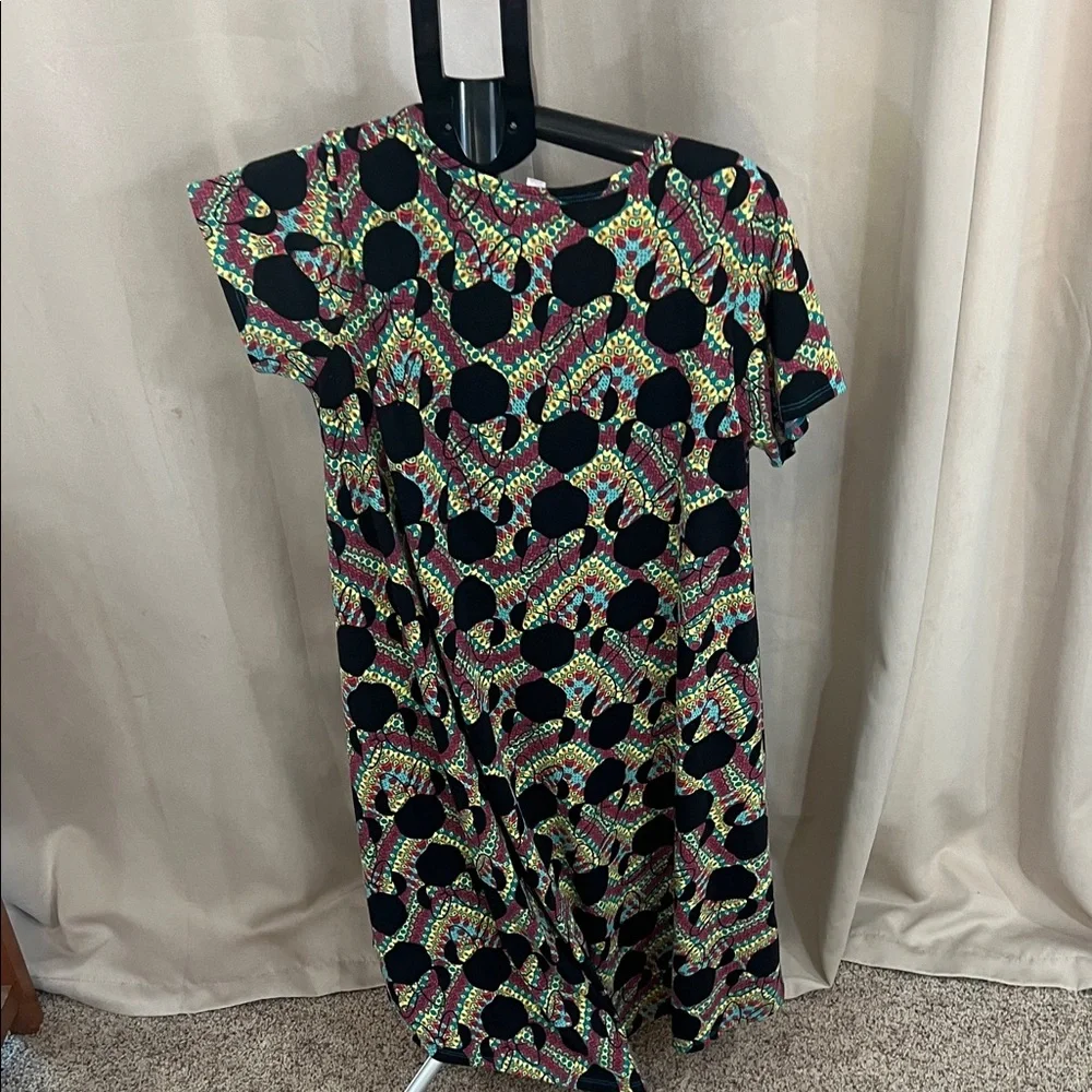 LuLaRoe Vibrant Patterned Midi Dress - Picture 4 of 4